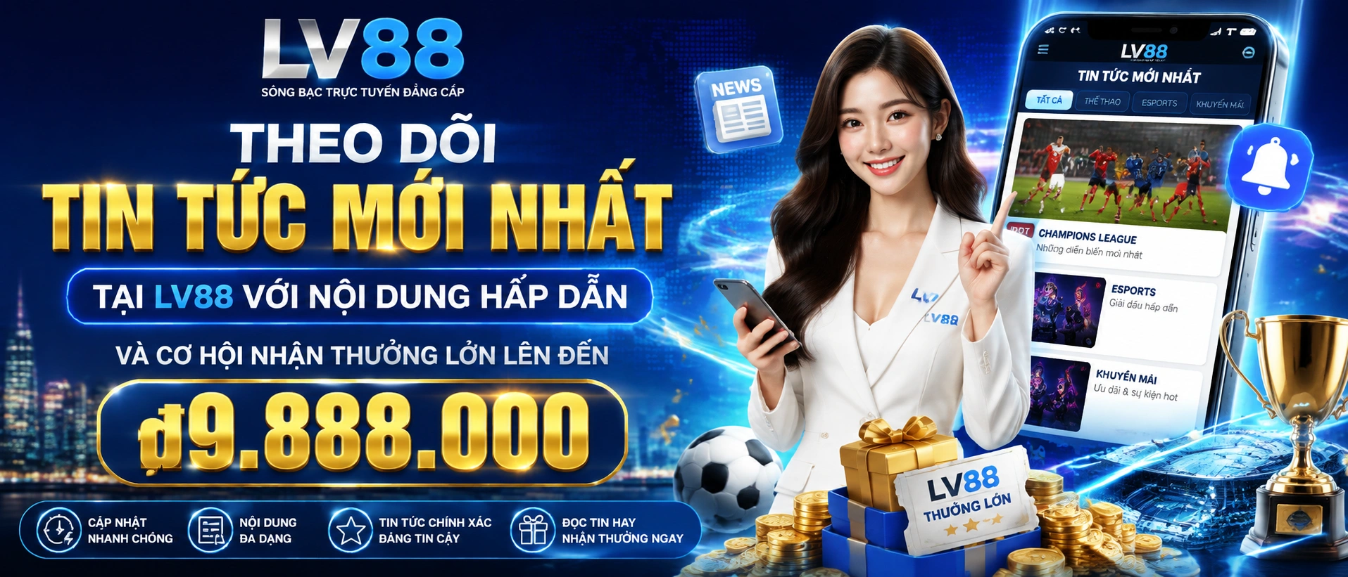Người chơi xem tin khuyến mãi và VIP trên thiết bị di động